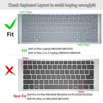 Keyboard Cover Compatible with Dell 14 Plus 2-in-1 Laptop DB04255 DB04250-14 inch, Dell 14 Plus Laptop DB14255 DB14250 Keyboard Skin Protector - Gradual Pink - color: Gradual Pink