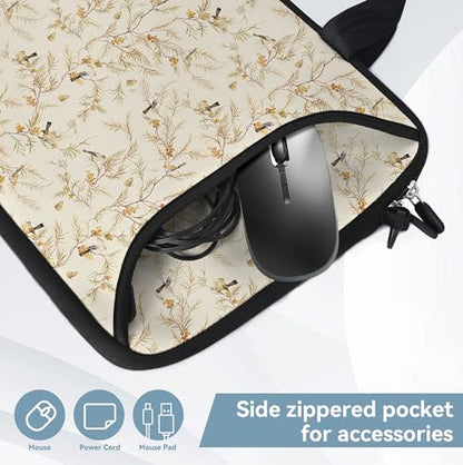 17 inch Laptop Shoulder Bag Carrying Case with Handle Fits 15.6/16/17/17.3/17.4 inch Laptop Notebook (Branches Birds, 16-17.3 inch) - color: Branches Birds