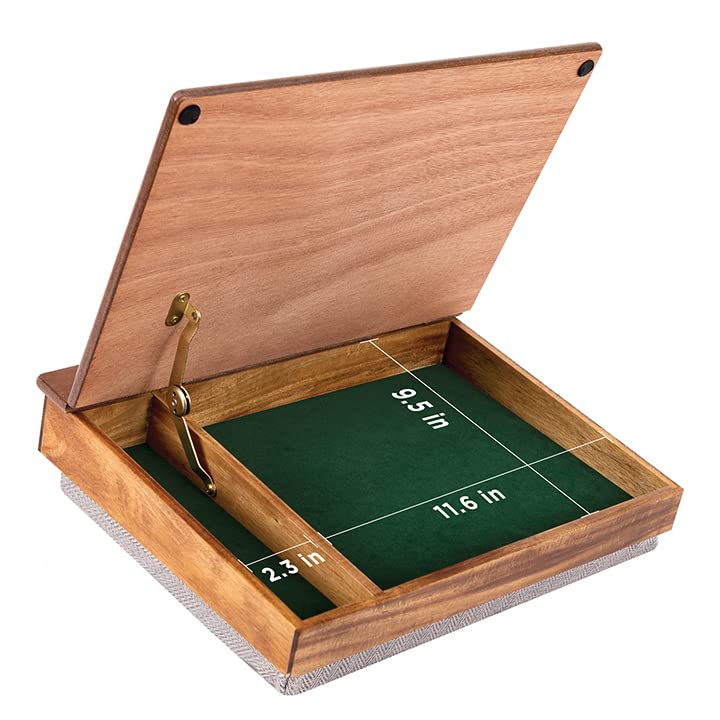 LAPGEAR Schoolhouse Lap Desk - Natural Acacia Wood, Built-in Storage - color: Natural