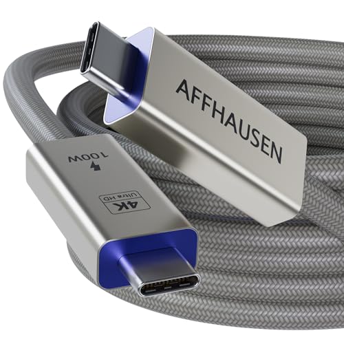 AFFHAUSEN 20Gbps USB-C Cable 3ft, USB 3.2 Gen 2x2, 100W, Braided | 20Gbps USB 3.2 Gen 2x2 | 4K@144Hz Display | up to 100W | Double-Braided Aluminum - size: 3ft / 0.9m