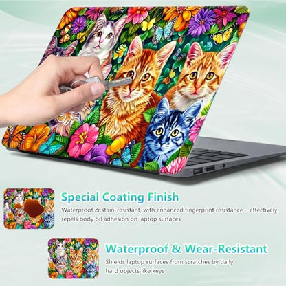 Laptop Skin Sticker Decal 12"-15.6" Universal Laptop/Notebook/Netbook Vinyl - Waterproof Scratch Resistant,Fits HP Dell Lenovo MacBook,2 Free Wrist Pads,Easy Apply & Remove,Colorful Cat - color: Colorful Cat