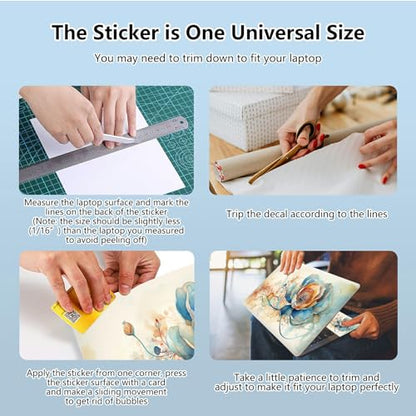 Universal Laptop Skin Sticker with 2 Wrist Pad Skins, Waterproof Scratch Resistant Vinyl Laptop Cover Decal, Cut to Fit for 11–15.6 Inch MacBook HP Dell Lenovo, Abstract Art Flower - color: Abstract Art Flower