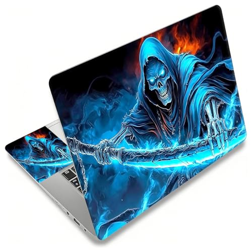 Laptop Skin Sticker Decal, Universal Reusable Vinyl Laptop Cover for 12" 13" 13.3" 14" 15" 15.4" 15.6" Notebook PC, Waterproof Scratch-Resistant with 2 Wrist Pads, Easy to Apply & Remove,Death Skull - color: Death Skull