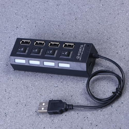 Vaguelly Portable USB Hub Ports with Individual LED Power Indicators and Switches High-Speed Mbps Data Transfer Expansion Hub for Laptop PC Desktop Compatible with Windows Operating System