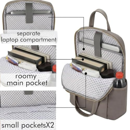 Kamlui Laptop Backpack for Women 15.6-inch Slim - Laptop Bag Computer Case Purse Travel Lightweight Medium Size Satchel Daypack 16-inch Water-resistant Business Comutter Fashion Stylish Nylon Khaki - color: Khaki239
