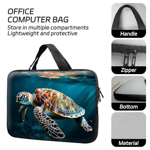 14 15 15.4 15.6 inch Laptop Handle Bag Computer Bag, Pouch Holder Notebook Sleeve Cover Soft Case Compatible for Dell,Lenovo,Toshiba HP, Asus Notebook-Lone Turtle - color: Lone Turtle