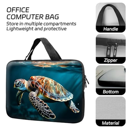 14 15 15.4 15.6 inch Laptop Handle Bag Computer Bag, Pouch Holder Notebook Sleeve Cover Soft Case Compatible for Dell,Lenovo,Toshiba HP, Asus Notebook-Lone Turtle - color: Lone Turtle