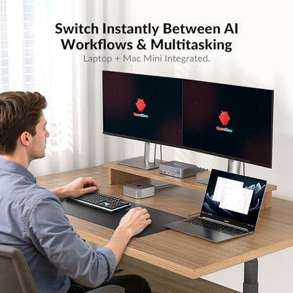 AV Access KVM Switch Dock 2 Monitors 2 Laptops, 4K KVM Switch Dual HDMI Monitor, 2 USB-C MST Ports, 60W PD for Each PC, 1G Ethernet, EDID Emulation, 2K@144Hz,1080P@240Hz,Ideal for Home Office - size: 20
