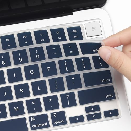 2 Pack Keyboard Cover for 2026 MacBook Neo 13" (Touch ID) & MacBook Pro 14"/16" M5-M1 Pro/Max, M5-M2 & MacBook Air 13"/15" M5-M1, Keyboard Protective Skin US Layout-PeonyBlue - color: PeonyBlue+TPU