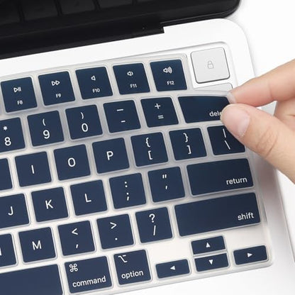 2 Pack Keyboard Cover for 2026 MacBook Neo 13" (Touch ID) & MacBook Pro 14"/16" M5-M1 Pro/Max, M5-M2 & MacBook Air 13"/15" M5-M1, Keyboard Protective Skin US Layout-PeonyBlue - color: PeonyBlue+TPU