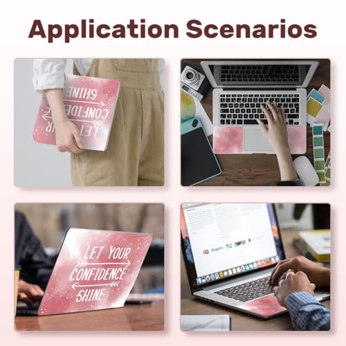 Laptop Skin Sticker Decal PVC Vinyl Sticker Notebook PC Protector Waterproof Scratch Resistant PC Skin for 12.1 13 13.3 13.6 14 15 15.3 16 Inch Let Your Confidence Shine Inspiration Quote - color: Let Your Confidence Shine