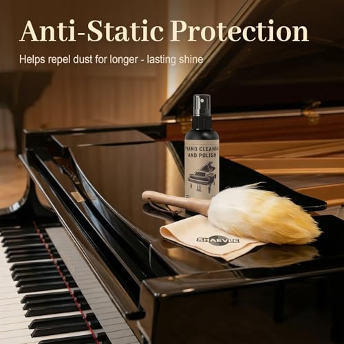 Piano Cleaner & Polish Kit ProTone All-in-One Piano Care Kit | Piano Maintenance Accessories for Grand, Upright & Digital Pianos - Restores High Gloss Shine & Protects Finish