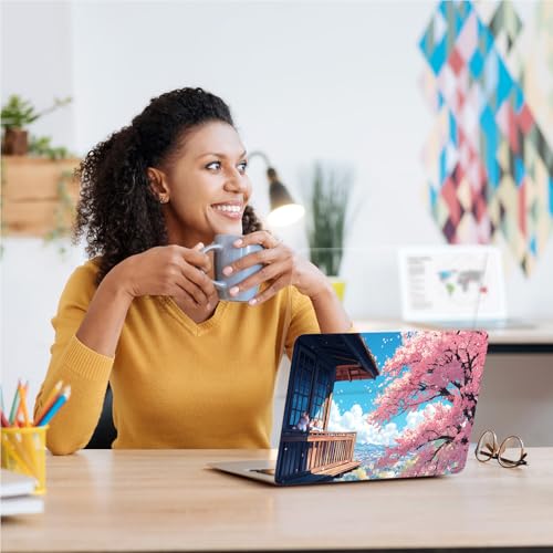 Universal Laptop Skin, DIY Cut-to-Fit Vinyl Cover Compatible with HP, Dell, Lenovo, Mac (13.3" to 15.6"), Anti-Scratch, No Residue & Bubble-Free Protective Decal Sticker, Anime Cat Cherry - color: Anime Cat Cherry