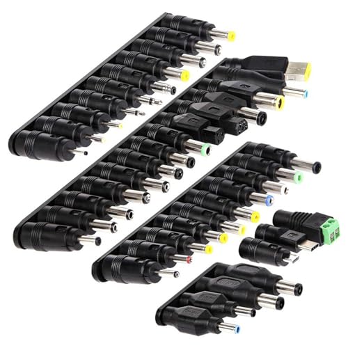 41PCS Power Adapter Tips DC5.5x2.1mm 5.5x2.5mm Connector Kits for Laptop Charger Supply Convert Plug Jacks Notebook Repair Accessories