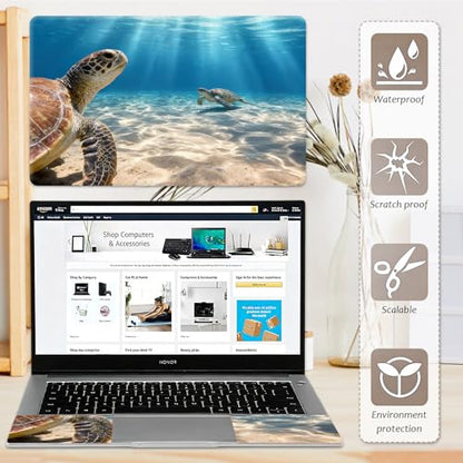 Laptop Skin 12.1-15.6 inch Removable Universal Reusable Laptop Sticker Decal,Waterproof No Residue Vinyl Cover,Scratch-Resistant Cuttable Full Wrap Sticker for Notebook, Cute Sea Turtle - color: Cute Sea Turtle