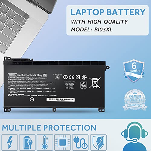 BI03XL Battery Compatible with HP Pavilion X360 M3-U 13-U M3-U001DX Laptop | For 13-U100TU 13-U118TU Stream 14-AX 14-ax010nr 14-ax020wm 14-ax030wm TPN-W118 Laptop ON03XL HSTNN-LB7P HSTNN-UB6W 843537-541