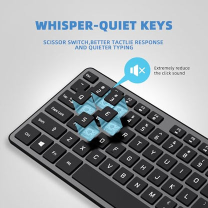 USB Wired Keyboard for Window,Comfortable Quiet Chocolate Keys, Durable Ultra-Slim Wired Computer Keyboard(QWERTY) for PC, Windows 11/10/8/7/XP/Vista KB1430 - color: grey