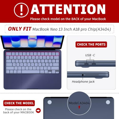 Palm Rest Decal for MacBook Neo Vinyl Skin | Scratch-Resistant Vinyl Skin with Trackpad Protector,Removable Fingerprint-Resistant Keyboard Edge Skin (Blue) - color: Blue