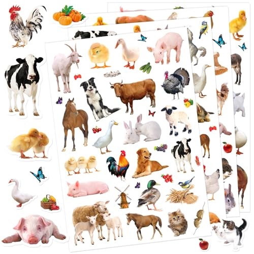 Farm Animals Stickers 720 Count Farm Animal Barnyard Cow Sheep Chicken Stickers Party Favors Gifts Sticky Decor for Scrapbook Calendar Planner Gift Wrap Decor - color: Farm