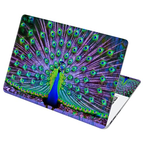 Universal Laptop Skin Sticker with 2 Wrist Pad Decals, 3-Piece Removable Vinyl Laptop Cover, Peacocks Waterproof Anti-Scratch, Easy-Trim Fit for 13.3" 14" 15.6" Laptops - color: Peacocks