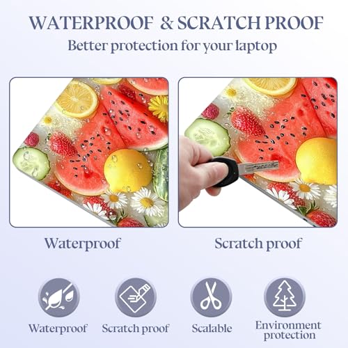 Universal Laptop Skin Sticker Decal,15.6 Inch Laptop Vinyl Cover for 13" 14" 15.6" Laptop,Scratch-Resistant Waterproof Protector Wrap,Reusable with Wrist Pads,Summer Fruit Ice Pattern - color: Summer Fruit Ice Pattern