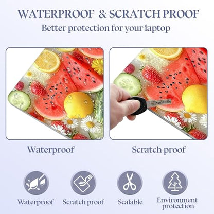 Universal Laptop Skin Sticker Decal,15.6 Inch Laptop Vinyl Cover for 13" 14" 15.6" Laptop,Scratch-Resistant Waterproof Protector Wrap,Reusable with Wrist Pads,Summer Fruit Ice Pattern - color: Summer Fruit Ice Pattern