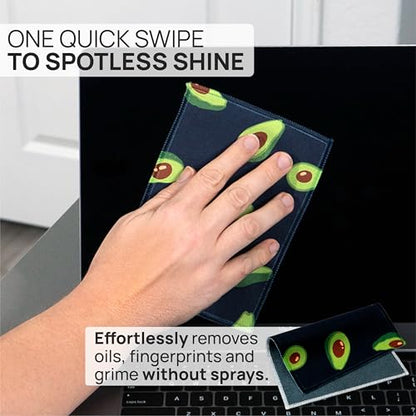 Microfiber Wholesale Quick Cloth Glasses Cleaning Cloths 5x7 Avocado 2-Pack | with Case | Double-Sided Lens Cleaner for Eyeglasses, Camera, Screens & Glass | Reusable Microfiber Glass Polishing Cloths - color: Avocado, size: 5"x7"