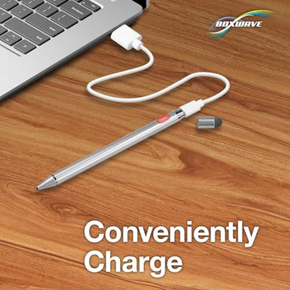 BoxWave Stylus Pen Compatible with Dell XPS 13 2-in-1 (9365) - AccuPoint Active Stylus, Electronic Stylus with Ultra Fine Tip - Metallic Silver