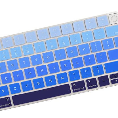 MUBUY Design for Apple iMac 24 Inch Magic Keyboard Cover, Silicone Keyboard Skin for 2021 iMac 24 Touch ID Model A2449 A2450, iMac Magic M1 Chip Keyboard Accessories-Strip Blue - color: Strip blue