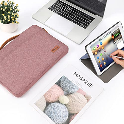 DOMISO 15.6 inch Laptop Case Sleeve Protective Cover Compatible with 16 inch MacBook Pro M4 M3 M2/Pro Max,15.6-16 inch HP Dell ASUS Lenovo Chromebook,Waterproof Computer Cases Bag with Handle,Pink - color: Pink, size: 15.6"