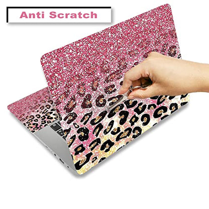 ARTSO 15.6 inch Laptop Notebook Skin Sticker Universal Soft Art Cover Decal Fits 12 13 13.3 14 15 15.4 15.6 inch Laptop Protector,Easy to Apply, Reusable, Pink Leopard Print - color: Pink Leopard Print
