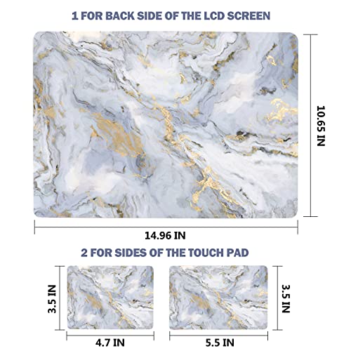 AIMSA Laptop Skin Sticker Decal, 12 13 13.3 14 15 15.4 15.6 inch Laptop Art Decal Protector Notebook Netbook PC 15.6" Universal Vinyl Cover, Grey Gold Marble - color: Grey Gold Marble