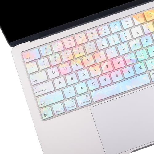2 Pack Colorful Keyboard Cover for 2026-2023 MacBook Air 13"15" M5 M4 M3 M2, 2026-2021 MacBook Pro 14" 16" M5 M4 M3 M2 M1 Pro/Max,Keyboard Skin for 14.2" 16.2" MacBook Pro /13.6" 15.3"MacBook Air, US - color: Dazzlet+TPU