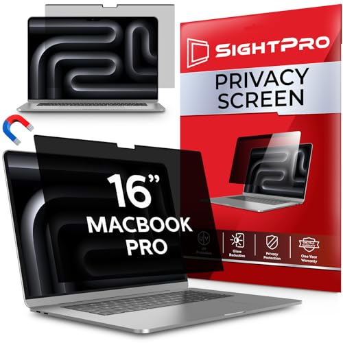 Magnetic Privacy Screen for MacBook Pro 16 Inch (2021-2026, M1, M2, M3, M4, M5, Pro, Max) Patented Removable Laptop Privacy Filter Shield and Protector - size: MacBook Pro 16 Inch (2021-2026, M1-M5, Pro, Max)