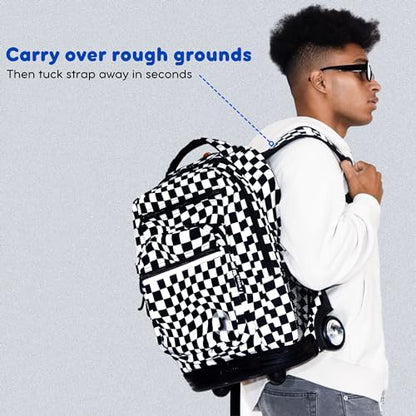 J World Sundance Laptop Rolling Backpack for Girls Boys. Roller Bookbag with Wheels, 20 Inch, Argyle Black - color: Argyle Black