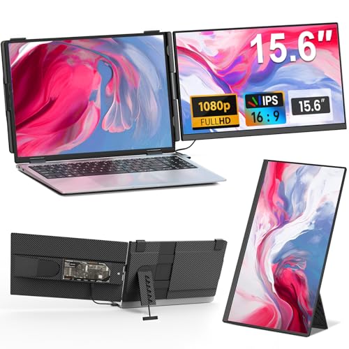 Cevaton Laptop Screen Extender - 15.6" FHD 1080P Portable Monitor for Laptop, Detachable & Plug and Play Dual Monitor Extender for 13"-17.3" Laptops, Compatible with Wins/Mac/Android/Chrome - size: 15.6" Screen