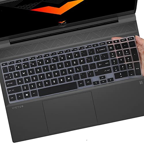 Keyboard Cover for 2026-2023 HP Victus 15 Gaming Laptop 15.6"/Victus 16.1" 15z-fb200/100 15t-fa100 15-fa2013dx 15-fa2082wm 15-fb3001nr 15-fb3093dx fa0033dx 16-d0506la 16-s1023dx 16-r1006ns 16-e0076ax - color: Black
