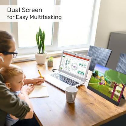 SideTrak Solo Pro 15.8" Portable Monitor for Laptop | FHD 1080P LED IPS Dual Display w/Anti-Glare Screen, USB & Mini HDMI, Laptop Monitor Extender for Mac, PC, Chrome, HDR & Speakers - style: Non-Touchscreen