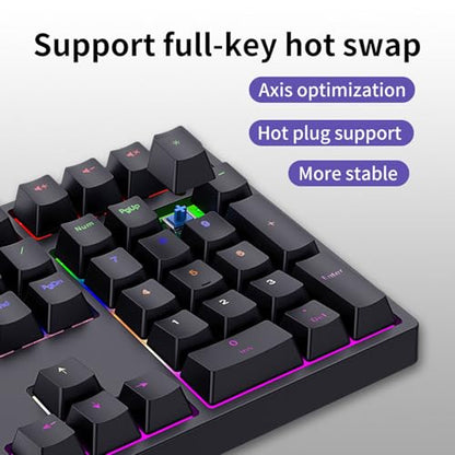 XUMIUZIY Number Pad, Mechanical Numeric Keypad with RGB Backlit, Hotswap Blue Switches, PBT Keycaps, 34 Keys USB Wired Numpad for Laptop, Computer, PC (Black) - color: Black