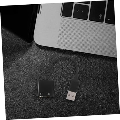 Sound Converter USB to Audio Jack Adapter External Sound Card Headset Microphone Splitter for Computers Laptops