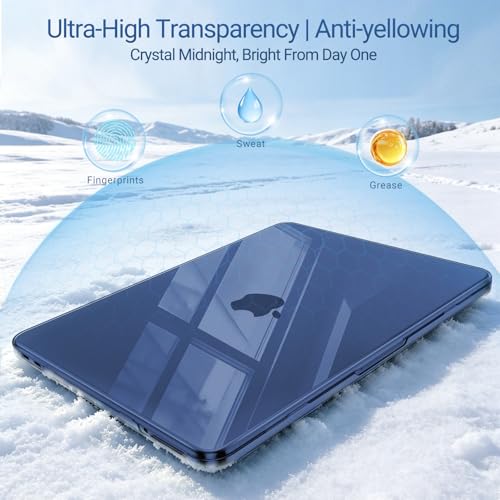 MOSISO Compatible with MacBook Neo Case 13 inch 2026 A3404 A18 Pro Chip | Ultra-Thin Surpass Natural Beauty Seamlessly Closes Protective Hard Shell Case Cover, Crystal Indigo - color: Crystal Indigo