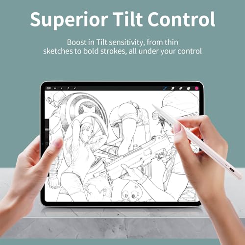 Stylus Pen, Active Stylus Pen Compatible for iOS and Android Touchscreens/Phones, Rechargeable with Dual Touch Screen, Stylus Pencil for A-pple/Android/Tablet, 16.5CM,Pink - color: Pink