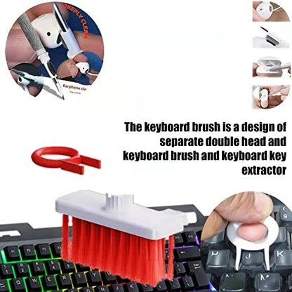 ciciglow Soft Brush Keyboard Cleaner, Computer Tool Kit, 5 in 1 Dust Cleaner Brush for Computer/Cell Phone/Earphone /PC/Laptop/Keyboard/Cameras(with Key Puller)