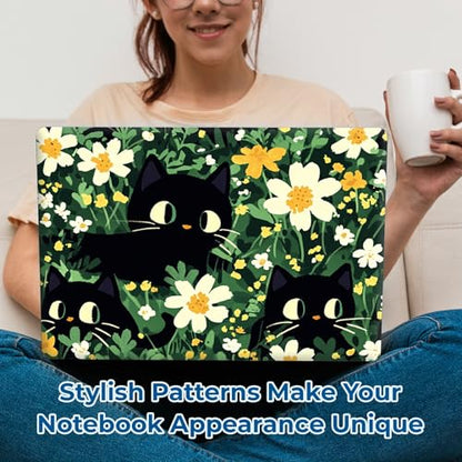 Reusable Universal Laptop Skin Sticker, Cut to Fit for 11.6–15.6 Inch Laptops, Waterproof Protective Film, No-Residue - Cute Black Cats - color: Cute Black Cats