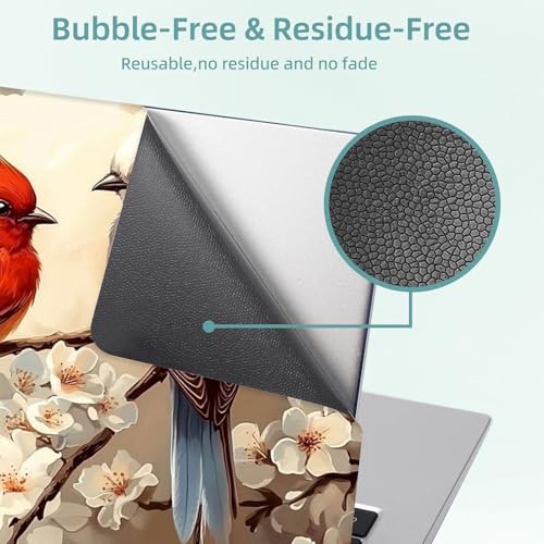 Universal Laptop Skin Decal, 3-Piece Vinyl Protector for 12 13 14 15.6" Notebook, Waterproof Anti-Scratch, Easy Trim & Bubble-Free Finish, Red and Blue Birds - color: Red and Blue Birds