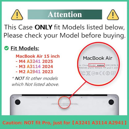 DTangLsm for MacBook Air 15 inch Case 2026 M5 2025 2024 2023 M4 M3 M2 Chip | Model A3448 A3241 A3114 A2941, Elegant Textured Retro Leather Hard Shell Mac Air 15 Laptop Case & Keyboard Cover, Sage Green - color: Embossed Floral Green