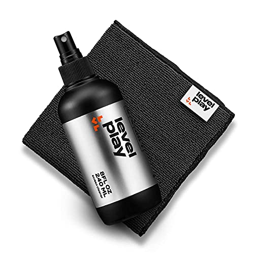 Levelplay Screen Cleaner Kit – Fingerprint-Resistant Touchscreen, Monitor & Lens Cleaner, Alcohol- and Ammonia-Free, Washable Microfiber Wipe (Large), 240 mL (8.1 fl oz) Spray Bottle - size: 240ml Regular-Use Kit