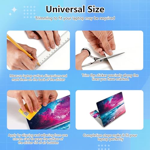 Universal Laptop Skin Sticker Decal for 11.6”12" 13" 13.3" 14" 15" 15.4" 15.6" Reusable Waterproof Scratch-Scratch Resistant Protective Vinyl Laptop Notebook Skin Stickers - Galaxy and Sea - color: Galaxy and Sea