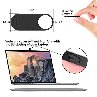 Webcam Cover,Ultra-Thin Camera cover Slide compatible with Laptop,MacBook,Computer,Laptops,PC,Apple Devices,and Tesla Model 3/Y Interior Cabin Camera,0.03in Thick Web Blocker Protect Your Privacy - size: 3 Big