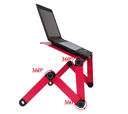 Adjustable Lap Desk Laptop Computer Portable Multifunctional Ergonomic Vented Table Stand Tray Mount Holder(480 * 260mm with Mouse Pad, Pink) - color: Pink, size: 480*260mm with Mouse Pad